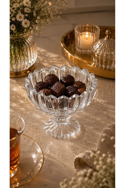 6-Piece Crystal-Looking Glass Cutting Presentation Set Transparent