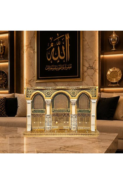 تحفة فنية إسلامية لباب السلام الروضة - نسخة تذكارية مزخرفة من باب السلام في مسجد النبي بالمدينة المنورة - ديكور طاولة بلمسة ذهبية للمنزل والمكتب وهدية رمضان والعيد
