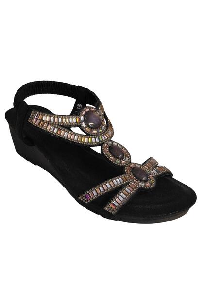 25Y185-1 Women's Wedge Sole Stone Sandals