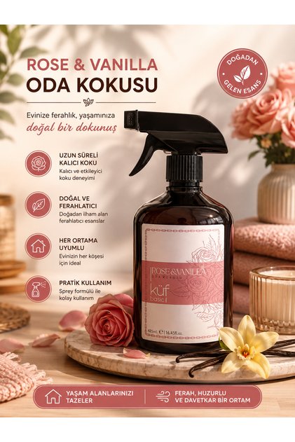 Rose & Vanilla Oda Kokusu ve Ferahlatıcı Sprey 485 ml