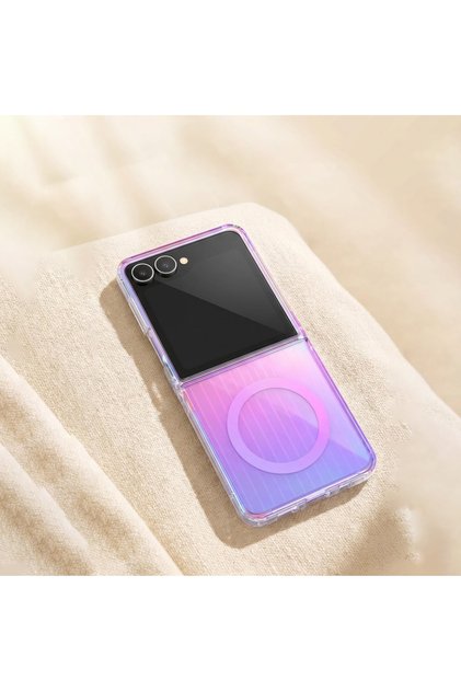 Galaxy Z Flip 8 D34 Z Flip 8 Case Laser for Magsafe Bright Transparent Folding Cases for Samsung Gal