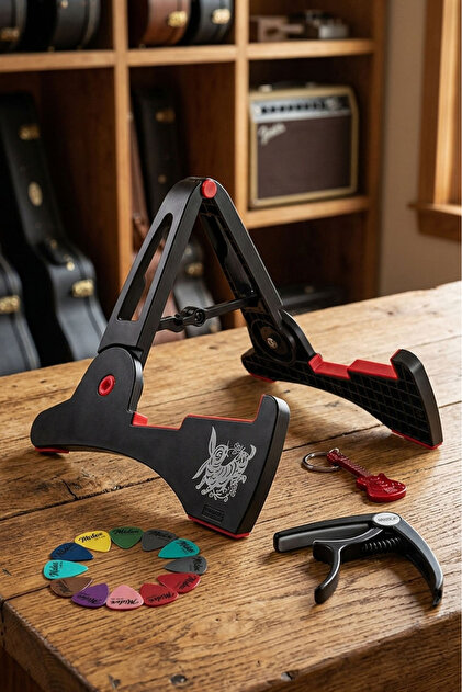 FGS-01 Portatif Katlanır Kaydırmaz Gitar Standı Sehpası