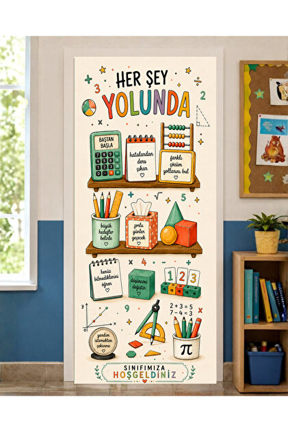 Elastic School Classroom Door Cover, Everything Is Ok, Fabric Door Cover, Classroom Door, School Event Door Cover