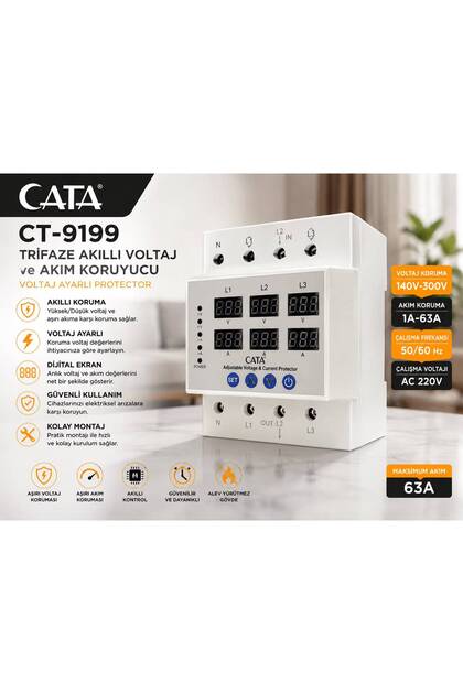 CT-9199 TRİFAZE AKILLI VOLTAJ VE AKIM KORUYUCU - PH