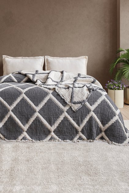 Baklava Desen 8 Kat Müslin Yorgan / Çift Kişilik 240x260 (Çift Taraflı)