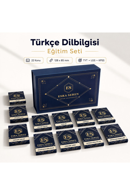 TÜRKÇE DİL BİLGİSİ KONU ÖZETLİ EĞİTİM KARTI SETİ (22 KONU TAM KAPSAM - LGS & TYT HAZIRLIK)