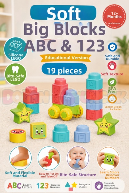 Soft Big Blocks Abc & 123 - Big Soft Blocks - Big Soft Lego Toys