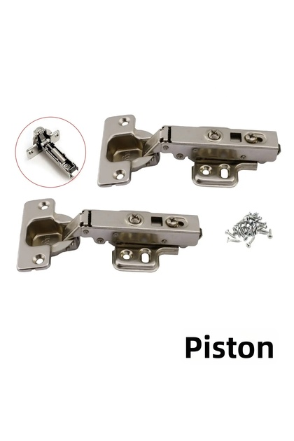 Piston Hinge with Brake Kitchen Wardrobe Cabinet Furniture Door Cover Metal Flat Chrome Stone Hinge