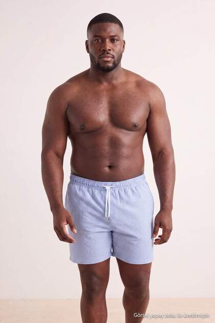 Navy Blue Men's Large Size Swim Shorts Tmnss26Kd00012
