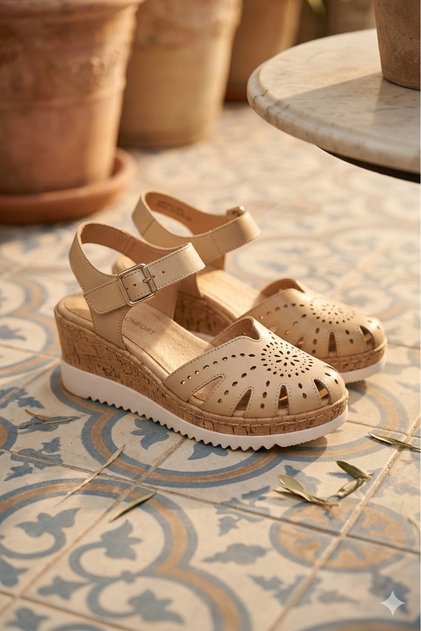 Women's Genuine Leather Orthopedic Sandals | Soft Inside, Lightweight, Comfortable, Non-Slip Sole, Daily Sandals |