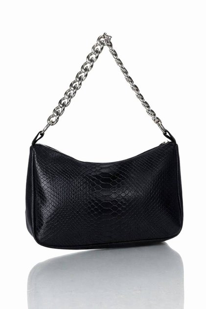 Leather Women's Black Baguette Bag