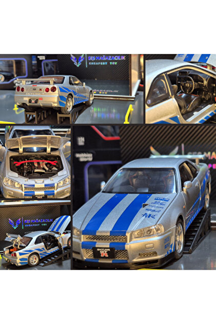 HOBBİEZ WORLD Nissan Skyline GT-R R34 Liberty Walk Gri 1/24 Model