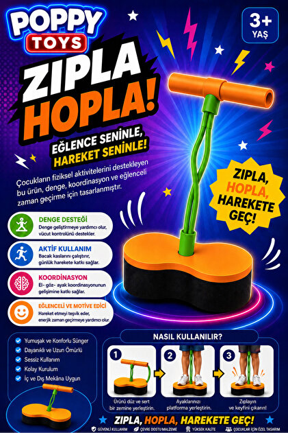 POPPYTOYS Çocuklar Için Atlama Zıplama Oyuncağı Boy Uzatıcı