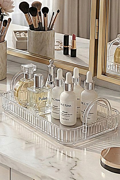 Makeup Organizer Cosmetic Accessory Organizer Bathroom Shelf Diamond Transparent