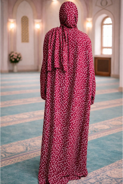 Cotton Pieces of Bordo Woven Prayer Dress