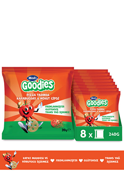 Hero Goodies Pizza Sağlıklı Cips 30g X8 (Boyama Kitabı & Pastel
