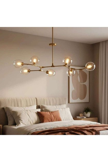 Adams 7 Light E27 Pendant Lamp 80x150x45cm - Gold