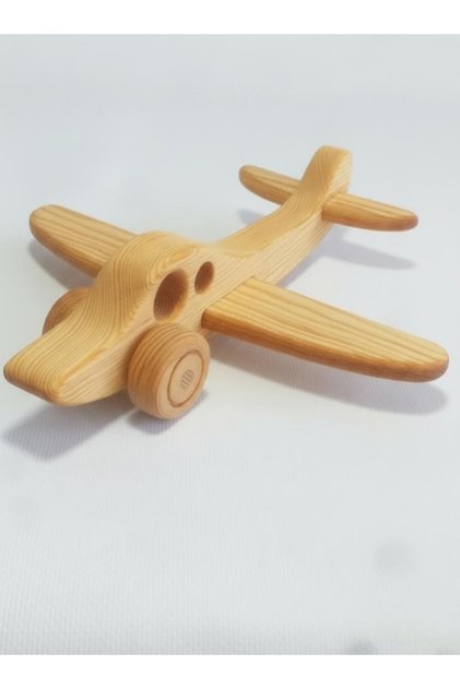 Wooden Toy Airplane Handmade Mentessori Retro Airplane