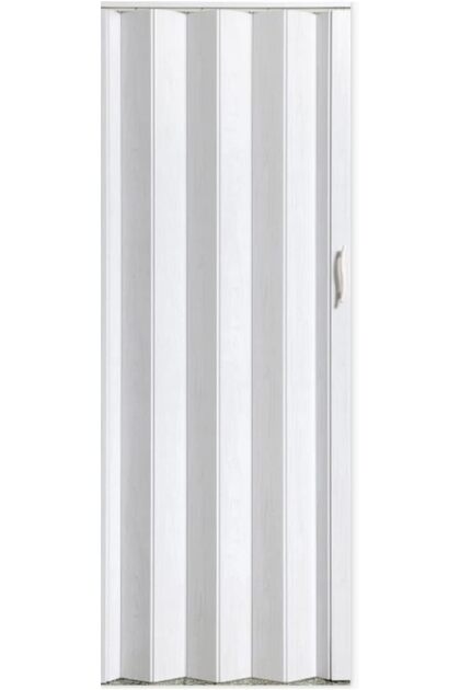 Ușă pliabilă tip acordeon, material PVC, culoare alb fumuriu, 82x203cm