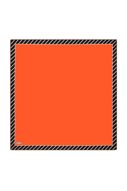 Orange Stripe Pattern Twill Silk Scarf