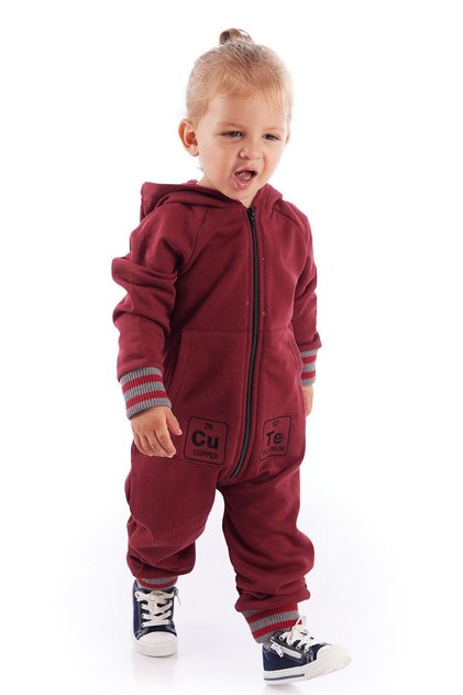 Baby Cute Embroidered Hooded Long Sleeve Zippered Unisex Jumpsuit