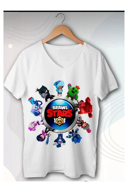 Brawl Stars printed V-neck children's T-shirt