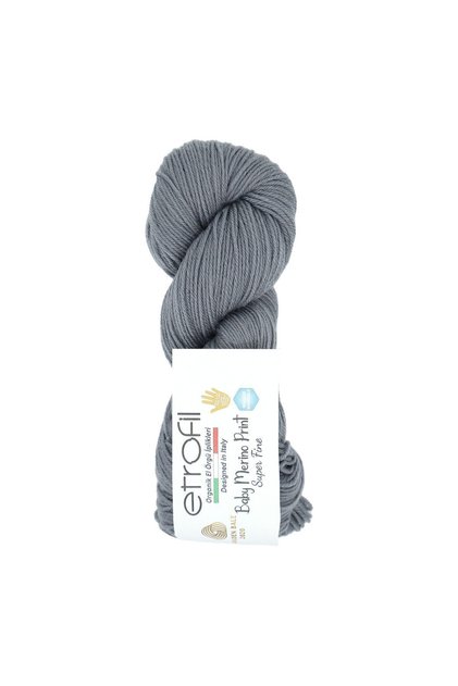 Baby Merino Knitting Yarn Gray 100% Organic Superwash Merino Wool 50g 200m (79084)