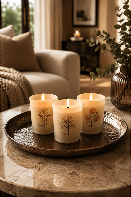 Shade Of Nature 3'lü Set Elma Tarçın Kokulu Mum 300g.