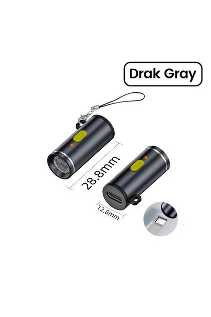 dark gray Type-C to Mini Cigarette Lighter Portable Press type Cigarette Lighter Outdoor Safety Port