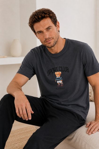Summer Short Sleeve 100% Cotton Men's Pajama Set - Father's Day Special Series