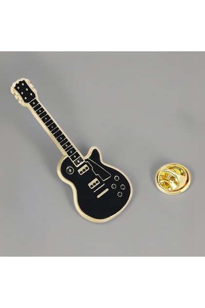 Black Funny Cartoon Guitar Lapel Badge Rk Band Guitar Broh Metal Guitar Enamel Pins Denim Shirt Clot