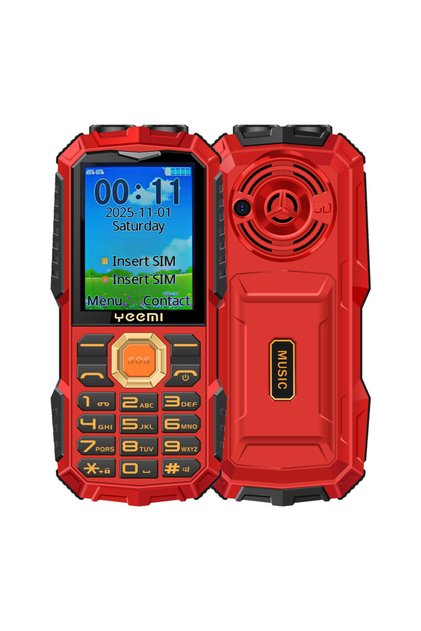 Standard Red YEEMI Q5 4G Button Phone 2.4inches Dual SIM Card HD Call Camera FM LED Flashlight LTE T