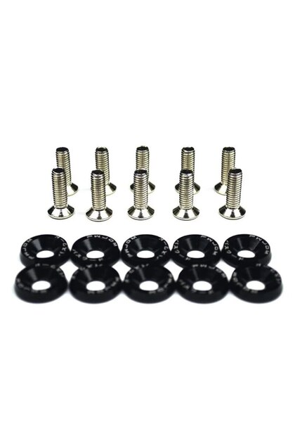 M6x1 Black 10 PCS M6 Car Modified Fasteners Fender Washer Bumper Engine Concave Screws Fender Washer