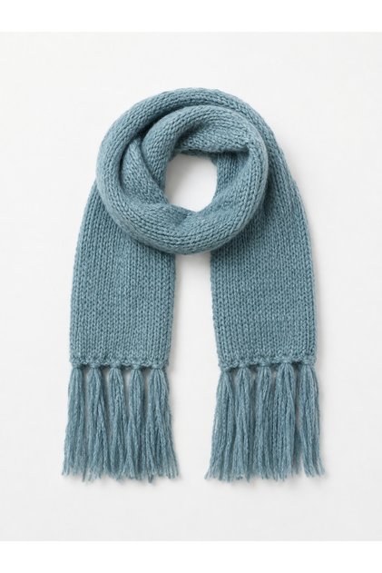 Large Size Soft Knitted Scarf Women's Blue