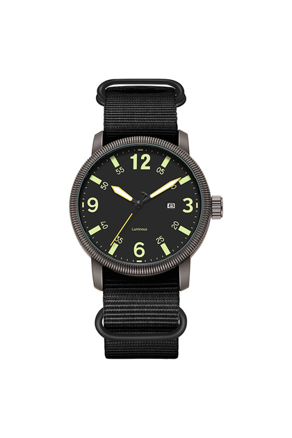 Black Black 2026 TPW Field Watch with Big Numbers Fabric Strap 24-Hour Display Quartz Movement And D