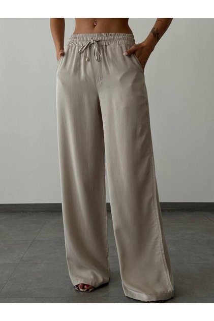 Stone Denim Palazzo Jeans