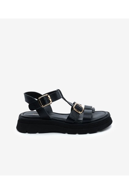 Kadın Siyah Hakiki Deri Sandalet 6Y2CS59031