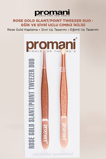 Promani Gold Slant Tweezer - Altın Eğik Uçlu Cımbız - Fiyatı