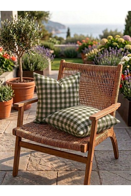 غطاء وسادة مزخرف من قماش بوتيكار مزدوج الجوانب، قطعتين، مقاس 43×43 سم