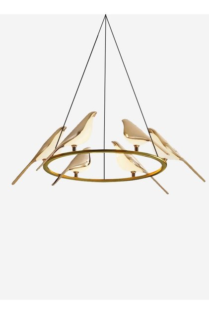 Modern Lighting, Chandelier, Light, Dove shape, Suitable for bedroom and living room, Adjustable height, Gold, 60x16x12