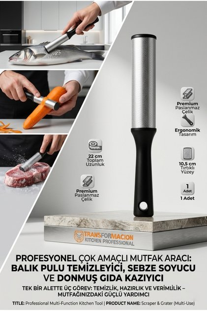 Multi-Purpose Kitchen Grater, Practical Fish Scale Remover, Hard Vegetable Peeler 723168