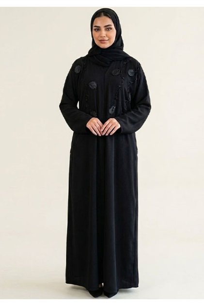 2 In 1 Nida Fabric Handmade Embroidery Dantel Comfortable Arabic Muslim Abaya With Sheila