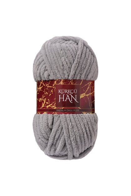 Lüks Kadife 100gr 60m El Örgü İpi Taş Gri