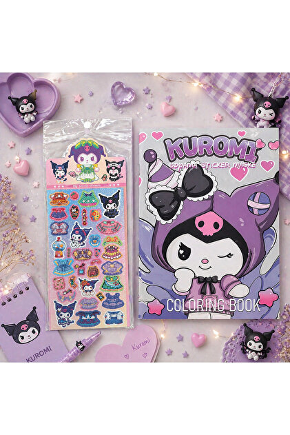 VERA HOUSE Kuromi Boyama Kitabı ve Sticker Set - Kuromi 2li Set