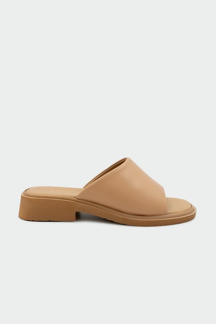 Spiel Genuine Leather Comfortable Sole Women's Nude Flat Slippers