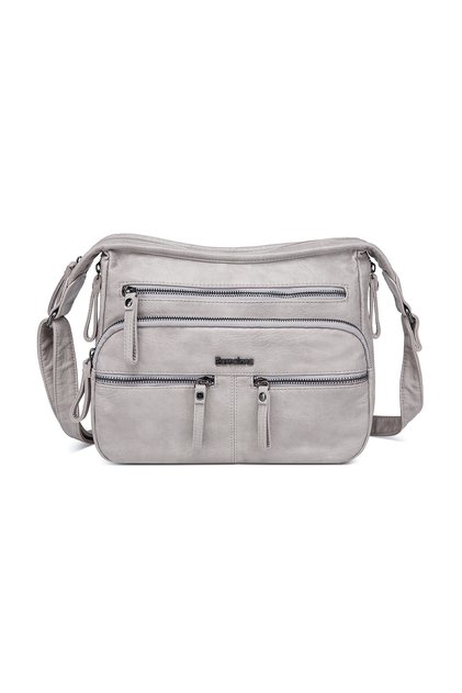 Gray Medium Size Multi-Pocket Daily Women's Postman Shoulder Bag