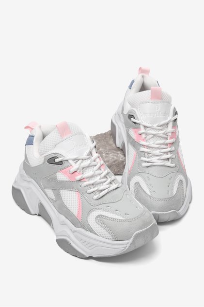 Women's Ice Powder Comfortable Fit Poly Sole Lace-Up Sneaker