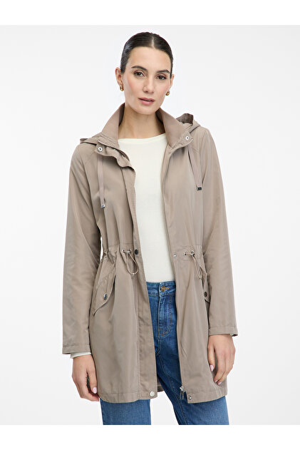 Parka de damă gri deschis