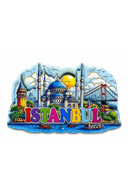 İstanbul Temalı Silikon Buzdolabı Süsü Magnet 8x7 Cm | Dekoratif Şehir Hatırası Magnet