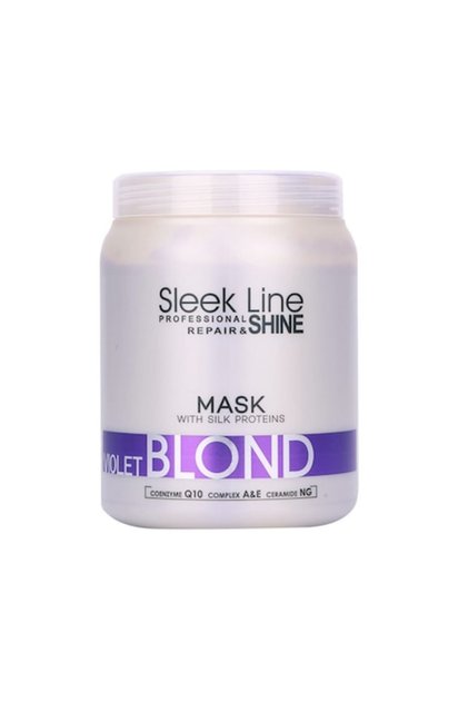 Mască de păr pentru neutralizarea tonurilor galbene Stapiz, Sleek Line Violet Blond, 1000 ml